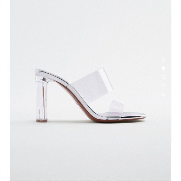 NWT. Zara Vinyl Sandals with Methacrylate Heels - Picture 5 of 11